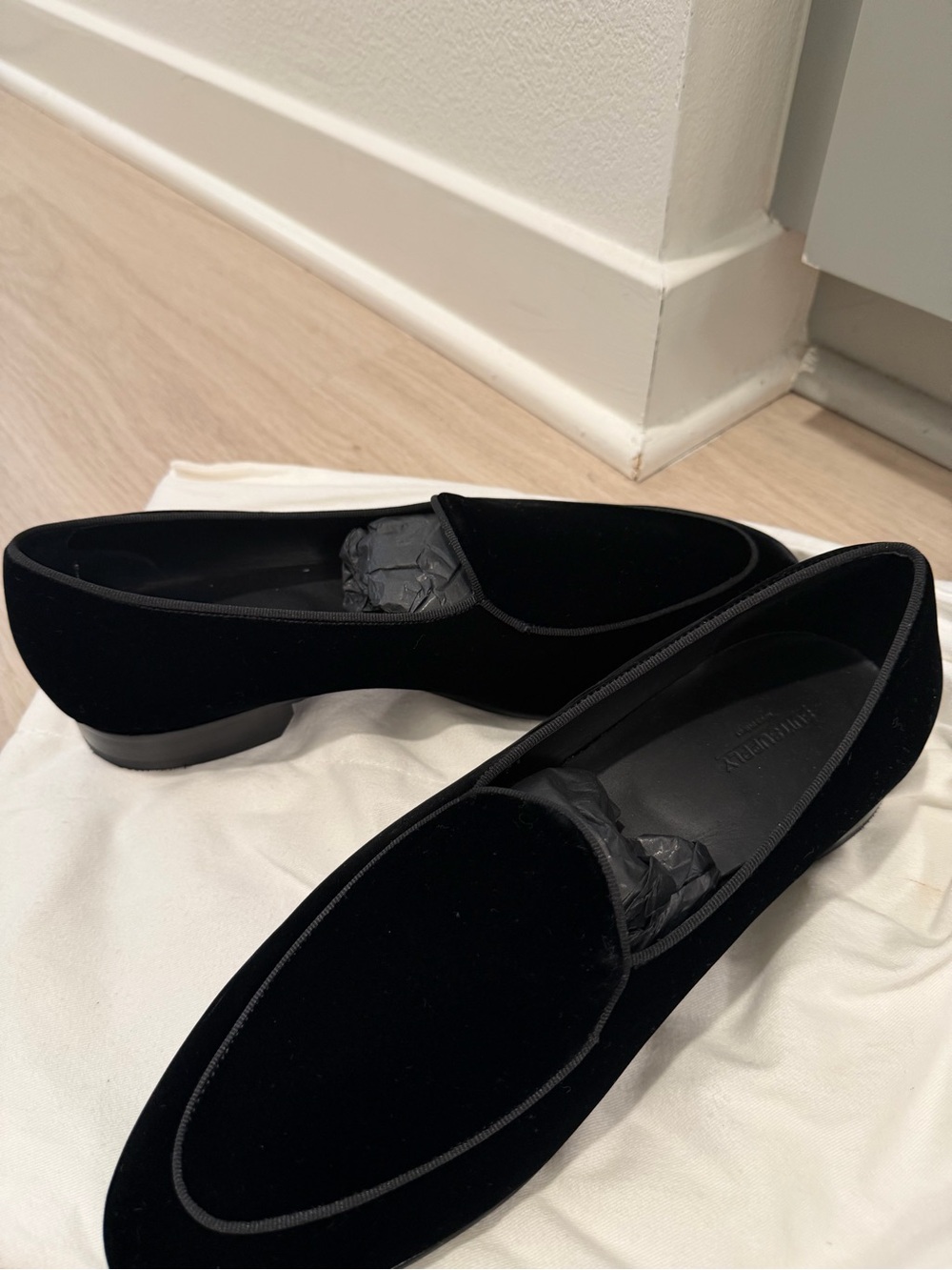 Suitsupply Black Velvet Loafers